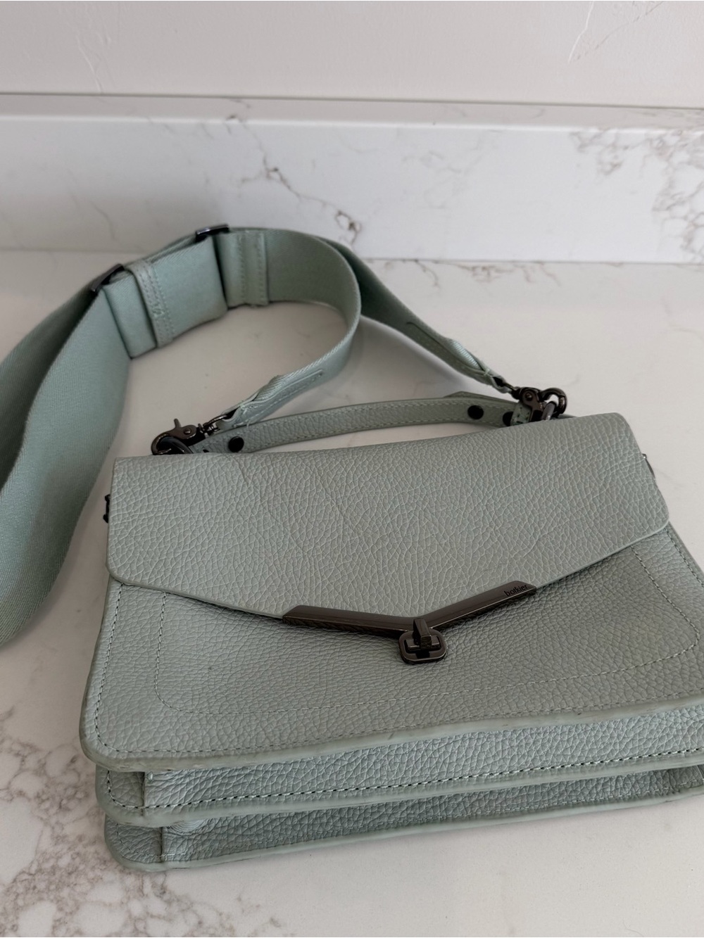 Botkier New York Valentina Leather Satchel Mint Colored Cross Body